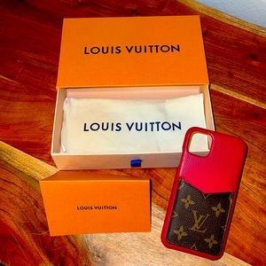 Authentic Louis Vuitton Scarlet Red Monogram Phone Bumper for iPhone 11 Pro Max